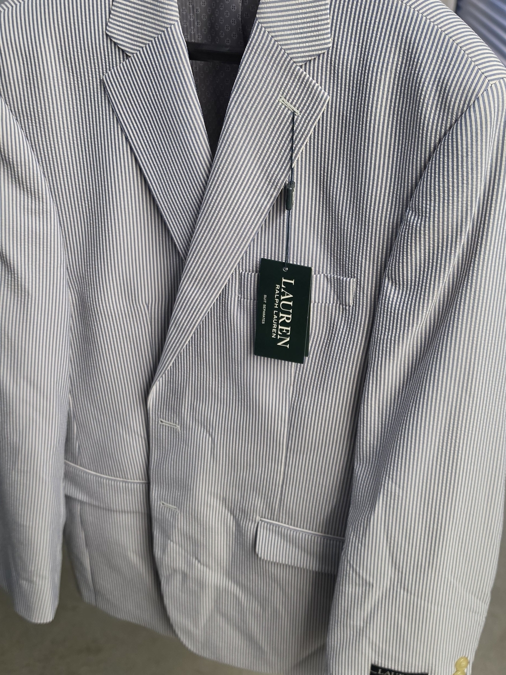 LAUREN Ralph Lauren White & Navy Pinstripe Blazer